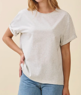 Easy Does It Basic Tee (Light Heather Grey)