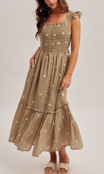 Daisy Don't Mind If I Do Dress (Olive)