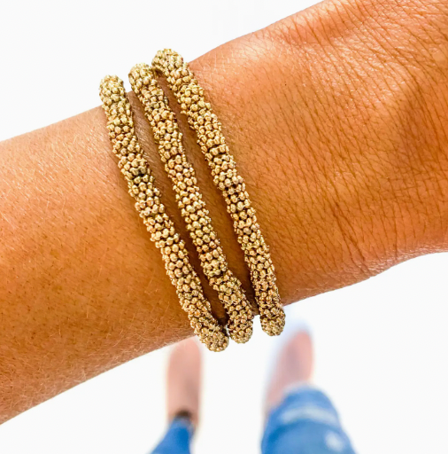 Gold Flower Disc Bracelet