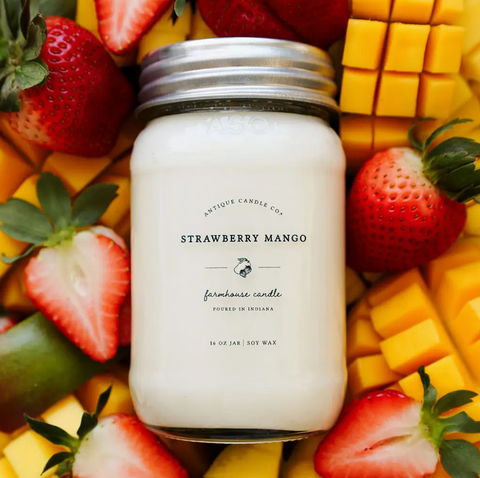 Strawberry Mango 16oz Mason Jar Candle