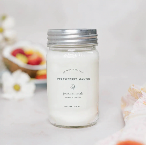Strawberry Mango 16oz Mason Jar Candle