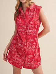 Backyard Bandana Shirt Romper