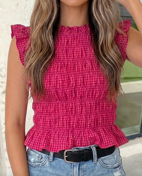 Sweet As Can Be Checkered Tank