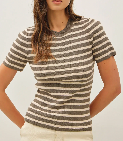 Classic Stripe Sweater Tee (Coco)