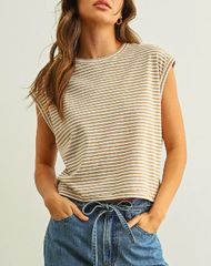 Lead The Way Stripe Tank Tee