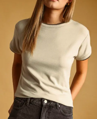 Doubled Up Basic Tee (Tan/Espresso)
