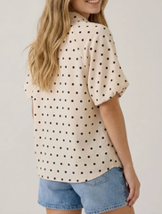 Dotted With Charm Blouse (Cream)