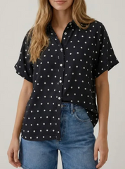 Dotted With Charm Blouse (Black)