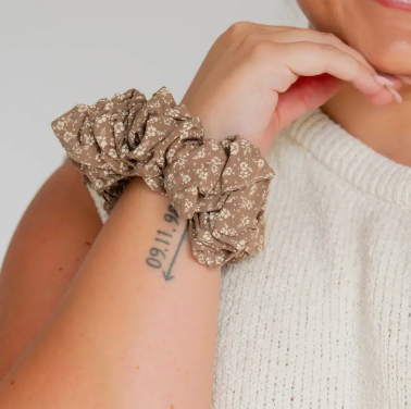 Neutral Jumbo Floral Scrunchie
