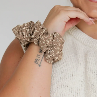 Neutral Jumbo Floral Scrunchie