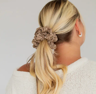 Neutral Jumbo Floral Scrunchie