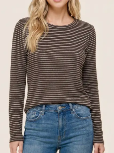 Better Than Basic Stripe Top (Brown)