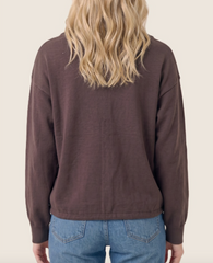Making Moves Zip Up Drawstring Hem Sweater Jacket (Chocolate)