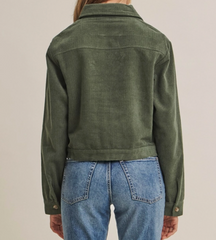 Where The Sun Meets The Horizon Corduroy Jacket (Olive)