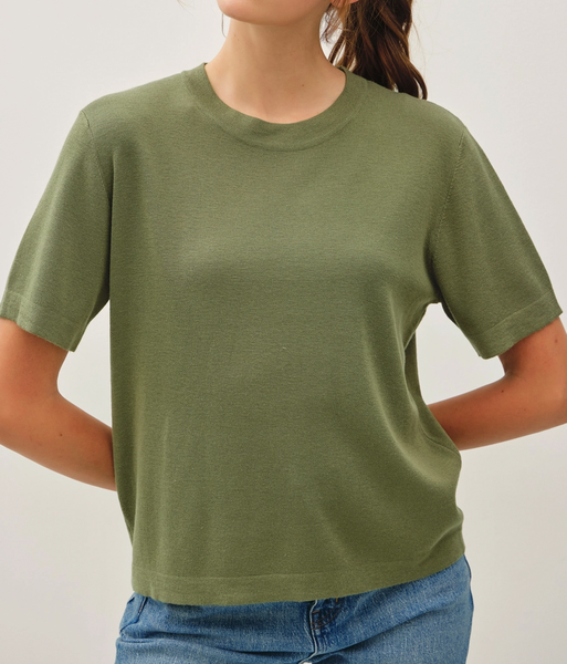 More Than A Feeling Cashmere Sweater Tee (Olive)