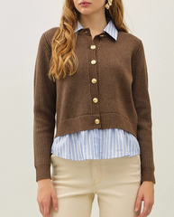 High Standards Stripe Layered Sweater (Cocoa)