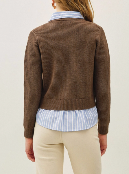 High Standards Stripe Layered Sweater (Cocoa)