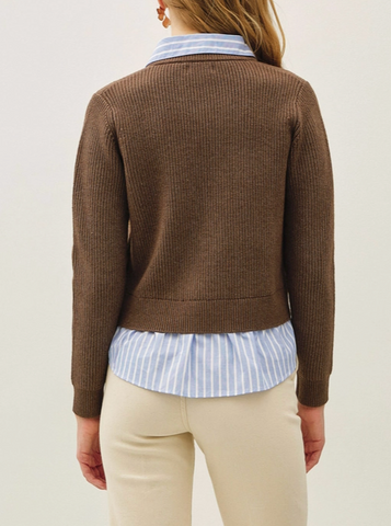 High Standards Stripe Layered Sweater (Cocoa)