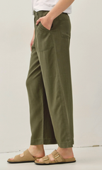 Without You Wide Drawstring Pant (Olive)