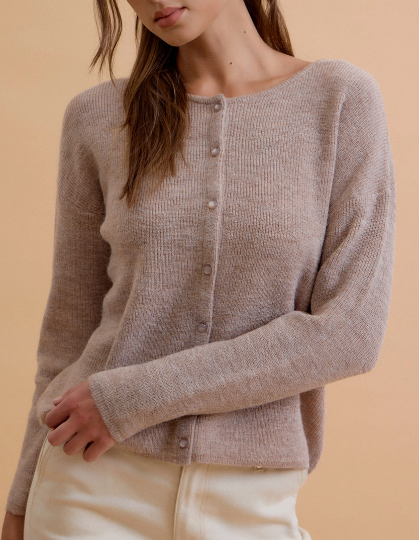 Quite Pleasant Ribbed Cardigan (Mocha)