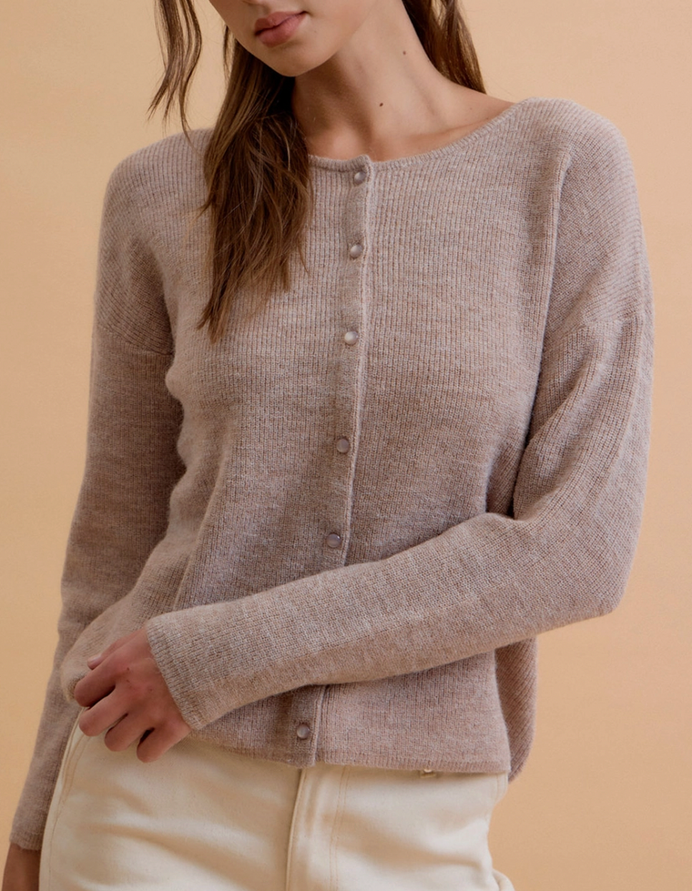 Quite Pleasant Ribbed Cardigan (Mocha)
