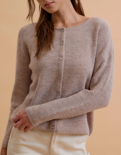 Quite Pleasant Ribbed Cardigan (Mocha)
