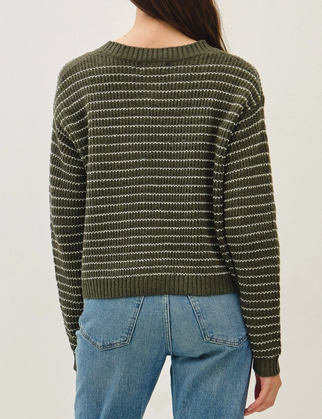 Tree Farm Striped Cardigan (Winter Green)