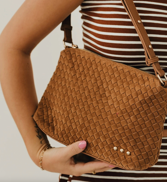 Suede Crossbody Bag (Camel)