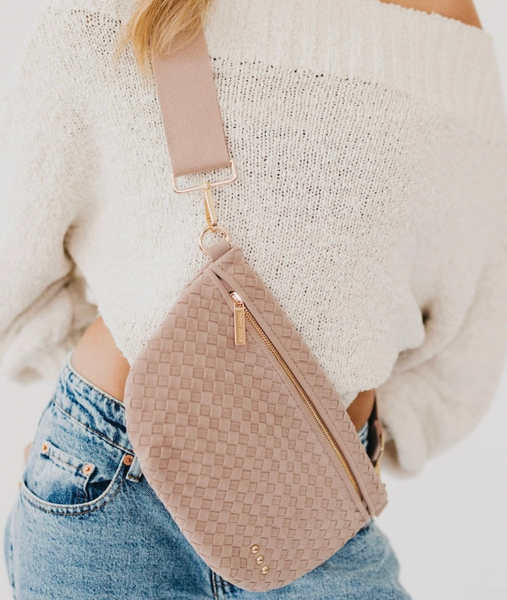 Suede Woven Bum Bag (Primrose)