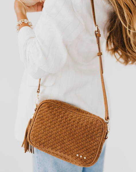 Woven Crossbody Bag (Camel)
