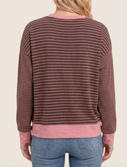 Girls Girl Stripe Pullover (Pink/Brown)