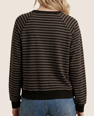 Coffee Shop Cocoa Stripe Pullover (Brown)