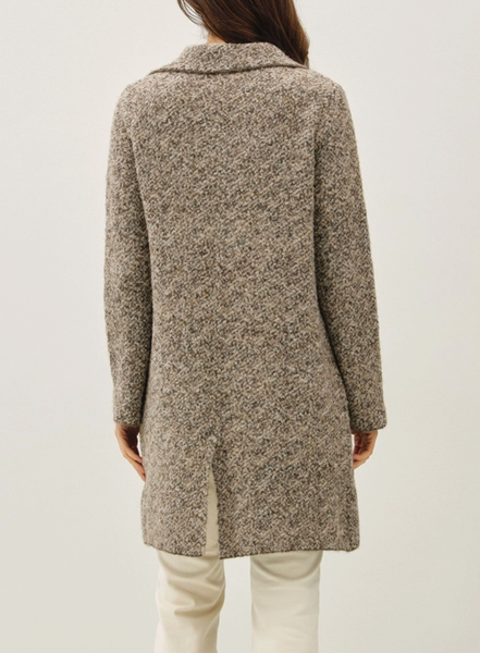 Season's Delight Boucle Knit Coat with Double Button Closure