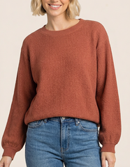 Spiced Cider Textured Sweater (Rust)