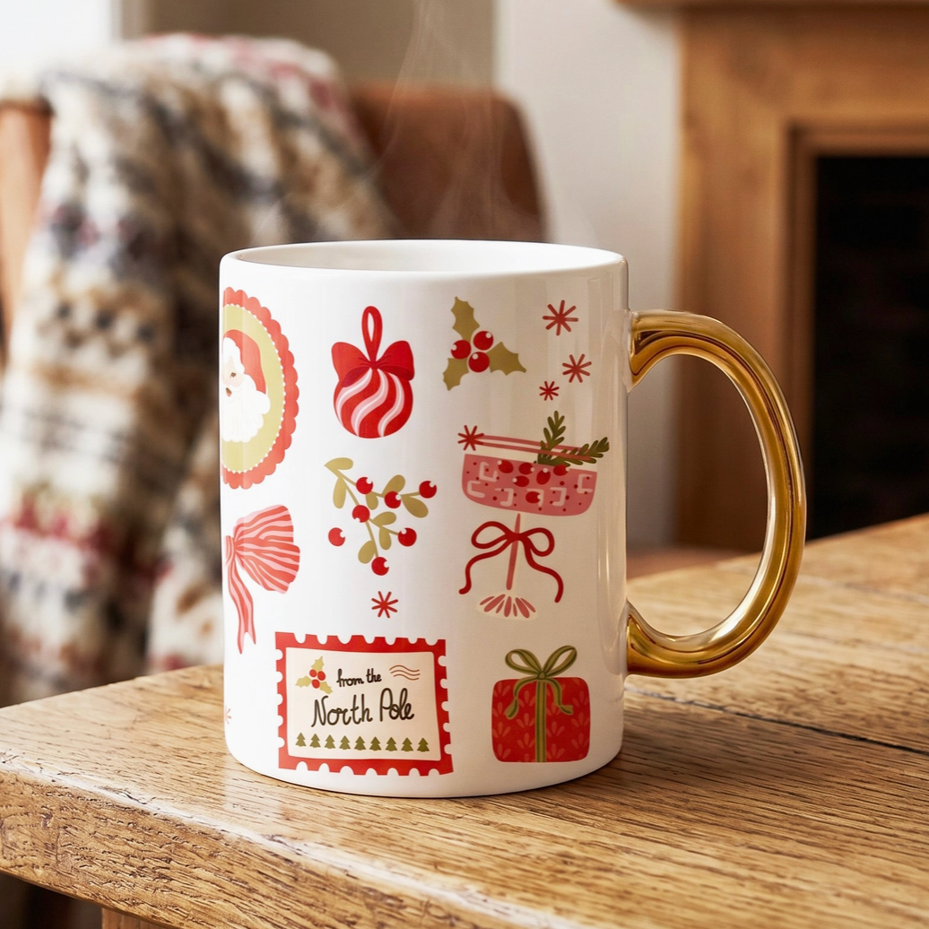 11 oz Cozy Cute Ceramic Mug (Mistletoe Magic)