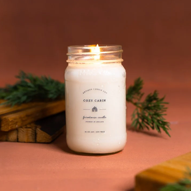 Cozy Cabin 16oz Mason Jar Candle