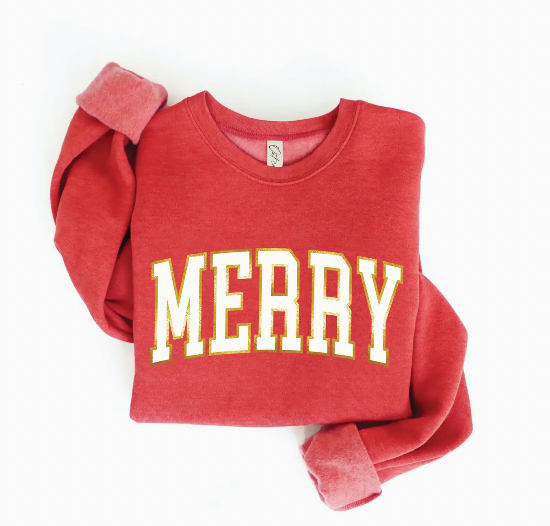 (PRE-ORDER) MERRY Graphic Crew (Cranberry)