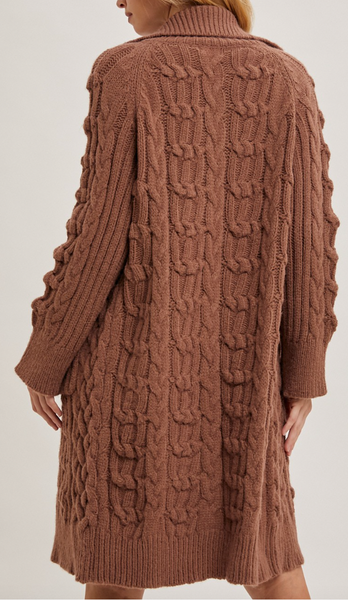 Oh What Fun Cable Knit Cardigan (Oatmeal)