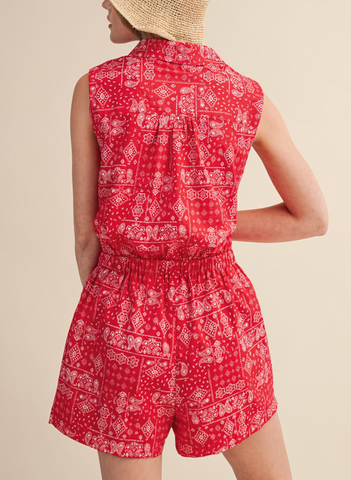 Backyard Bandana Shirt Romper