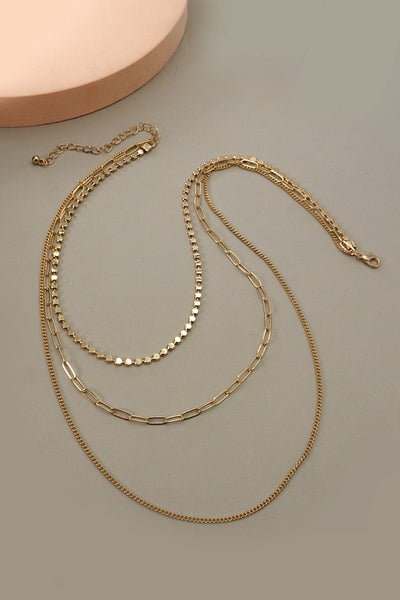 Three Strand Gold Necklace