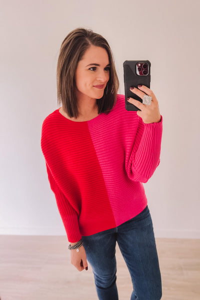 Winning Combination Sweater (Red/Pink)