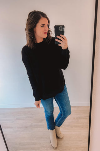 (SALE) Absolutely Cozy Waffle Knit (Black)