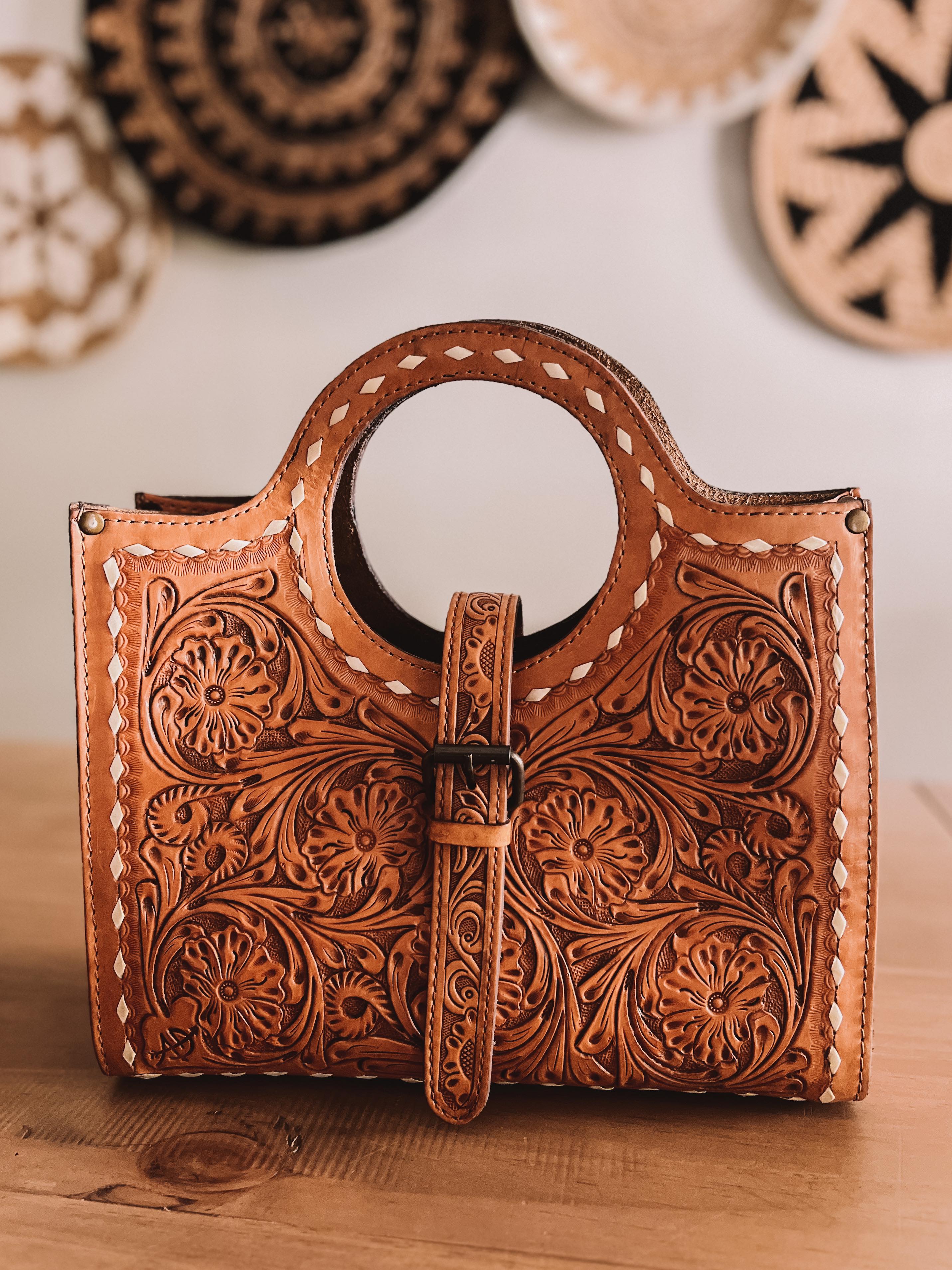 Tooled Leather Bonnie Briefcase