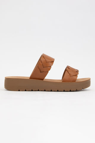 Braided Double Strap Sandal (Tan)