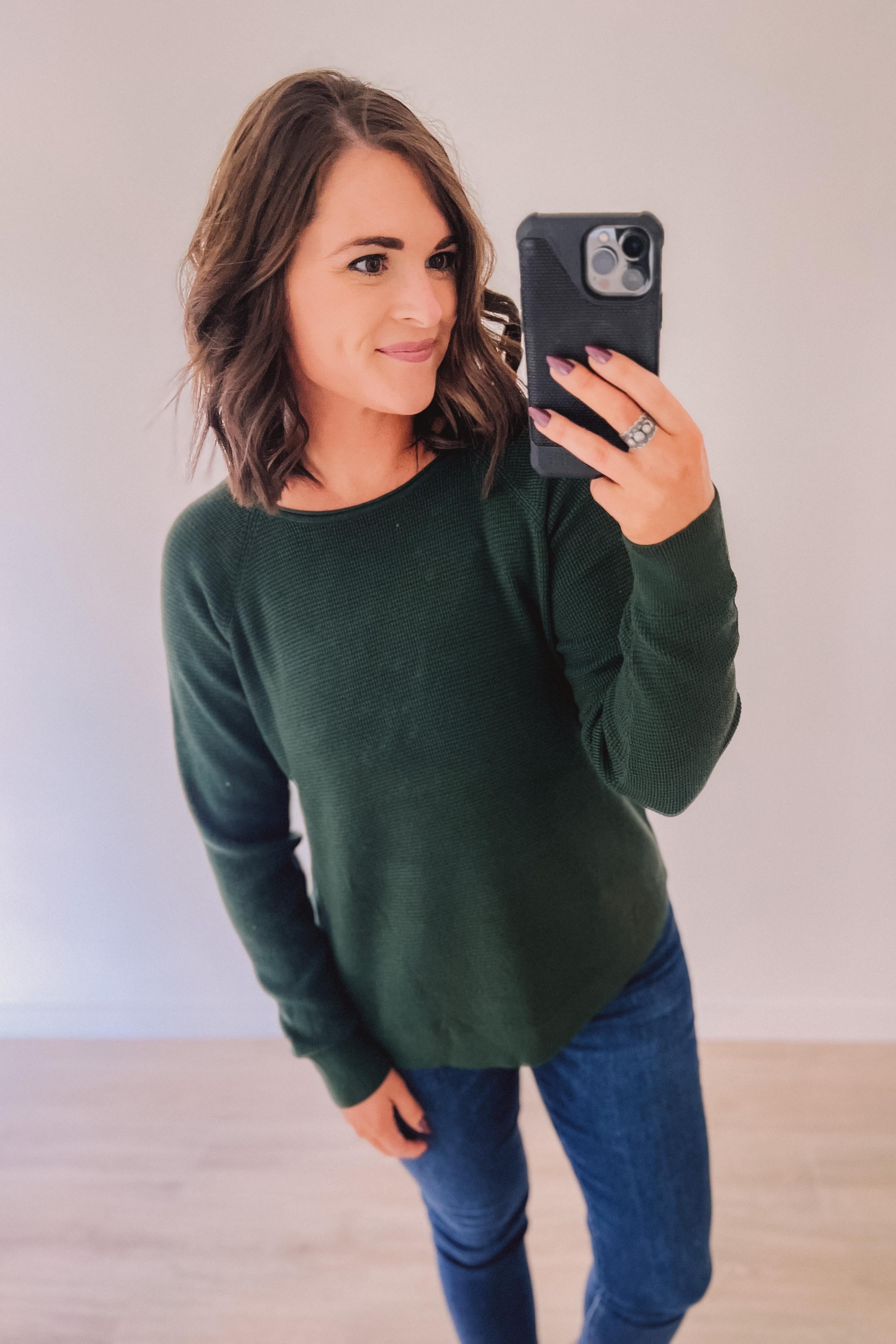 Called To You Waffle Sweater (Forest)