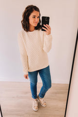 Courtney's Favorite Quilted Pullover  Crew (Ivory)