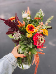 THREE MASON JAR Bouquet  Subscription (During the months of July-September)