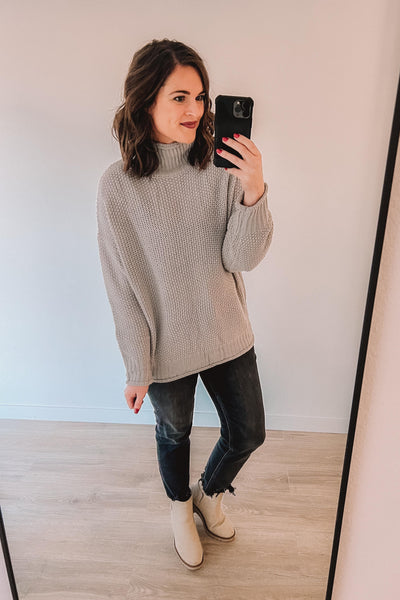 Full Heart Cable Knit Sweater (Heather)