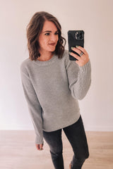Brunch For Two Waffle Sweater (Heather Grey)