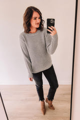 Brunch For Two Waffle Sweater (Heather Grey)